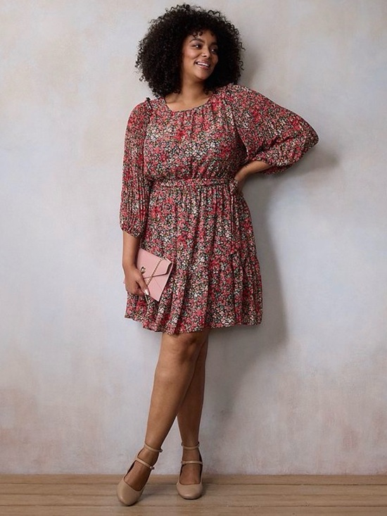 LC Lauren Conrad Dresses & Skirts - NEW…LC Lauren Conrad Plus Size Floral Pleated Sleeve Dress